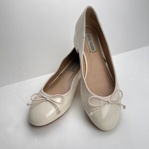 Steve Madden Coquette Ballet Shoes in Ivory Bow Dainty Designer Women's 8.5